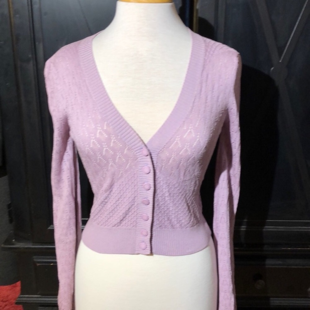 Catherine Malandrino Lavender cardigan—Small. BNWT